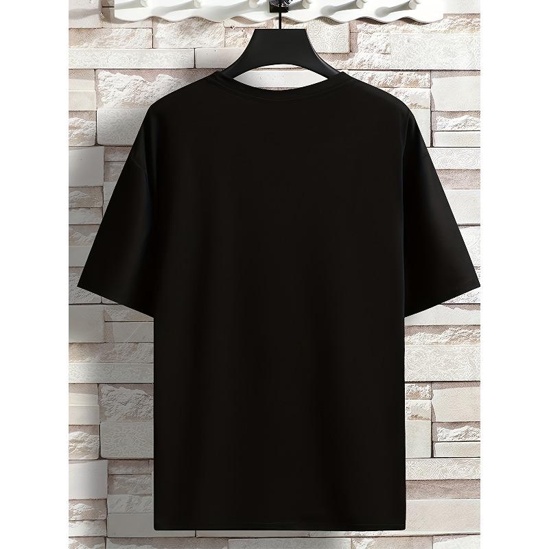European Size Summer Trend Imaginative Alien And UFO Print Short Sleeve Round Neck T-shirt For Sports, Leisurewear For Big And Tall Guys
