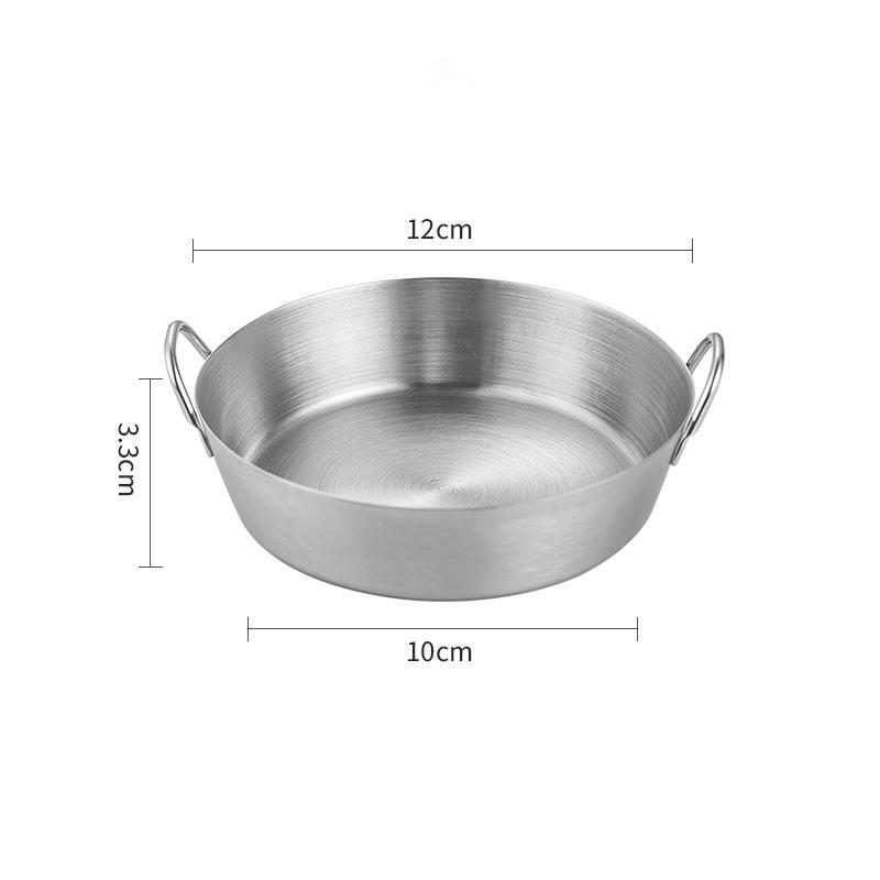 

Корейская утолщенная тарелка из нержавеющей стали 304 с двойной ручкой, многофункциональная соусница, фруктовая тарелка, кухонная посуда, инструменты