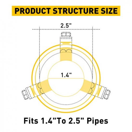 Dual Exhaust Tips Polished Stainless Steel Tail Muffler 1.5-2.4inch Black Round