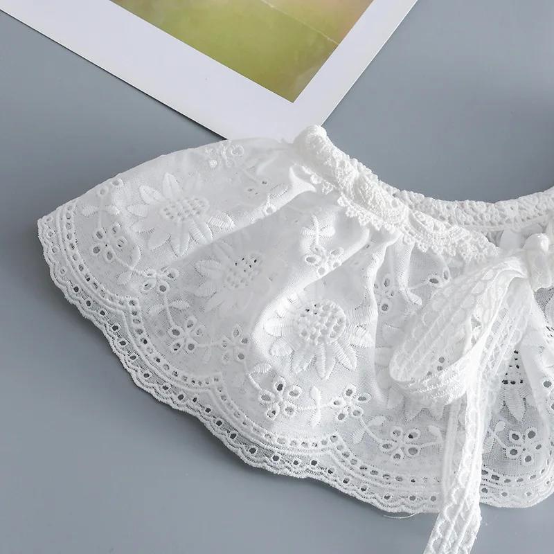 Cotton Bowknots Fake Collar for Women Shirt Detachable Collars  Shoulder Wraps False Collars Sweet Doll Small Shwals Scarf
