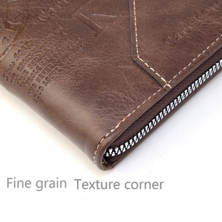 Korean Style Men's Retro Short Wallet - Patchwork Card Holder with Zippered Coin Purse and Driver's License Document Bag.