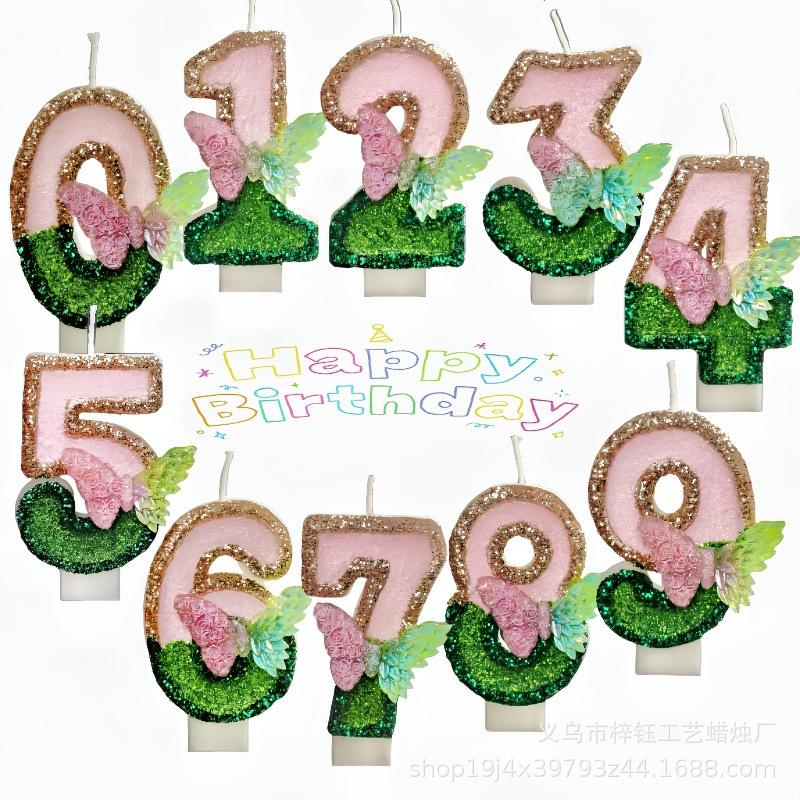 Creative Butterfly Number Birthday Candles 0-9 for Party Cake Decoration