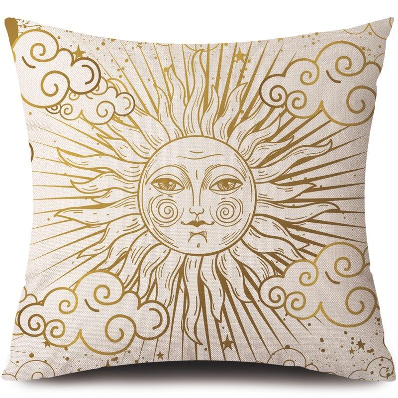 Tarot Card God Sun Face Pillowcase Moon Pillowcase Decoration Living Room bedroom sofa Bed Home Decor Car Cushion decoration