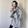 Women's 2022 Korean Style Loose Thin Plus Velvet Hooded Sweatshirt