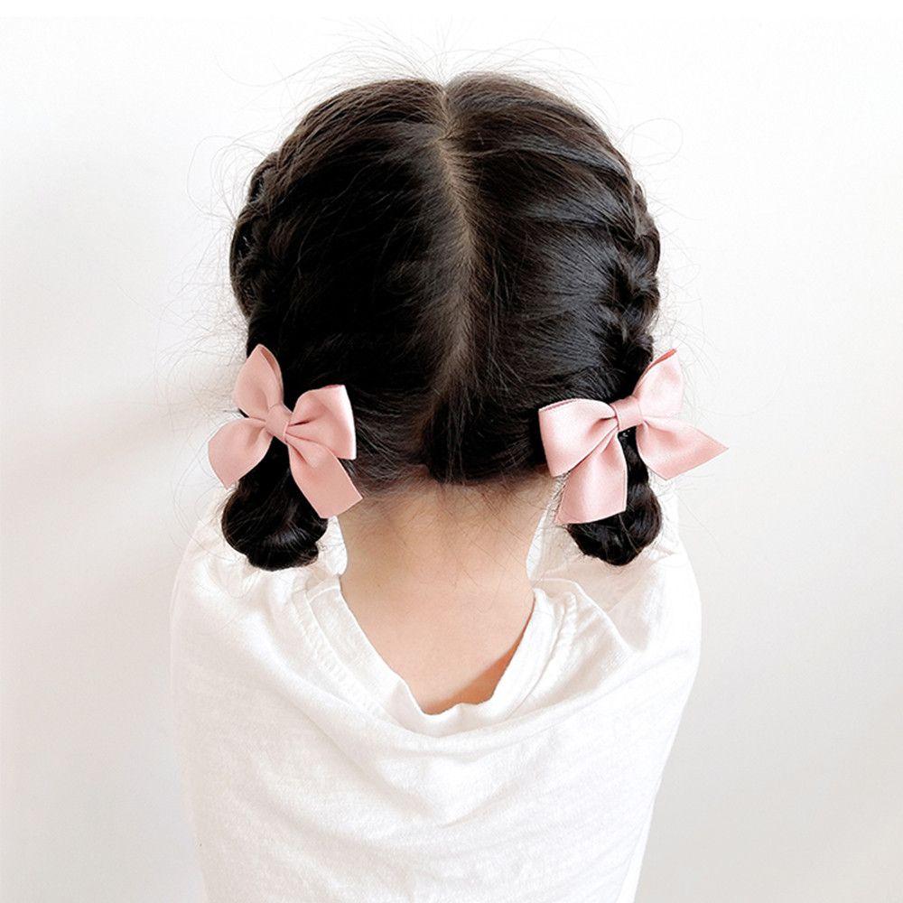 2Pcs Sweet Hair Accessories Little Girl Kids Hair Clips Bow Headgear Baby Hairpins Bowknot Barrettes