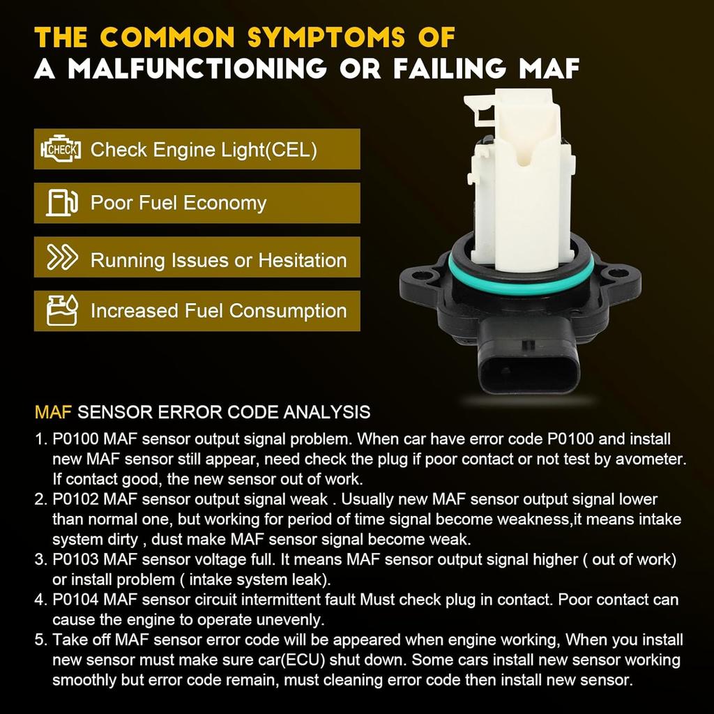 OCPTY Mass Air Flow Sensor Fits for BMW 135i 335i 535i 640i 740i M235i X1 X3 X4 X5 X6, for BMW ActiveHybrid 5 7 5WK97512 5WK97512Z 13627593624