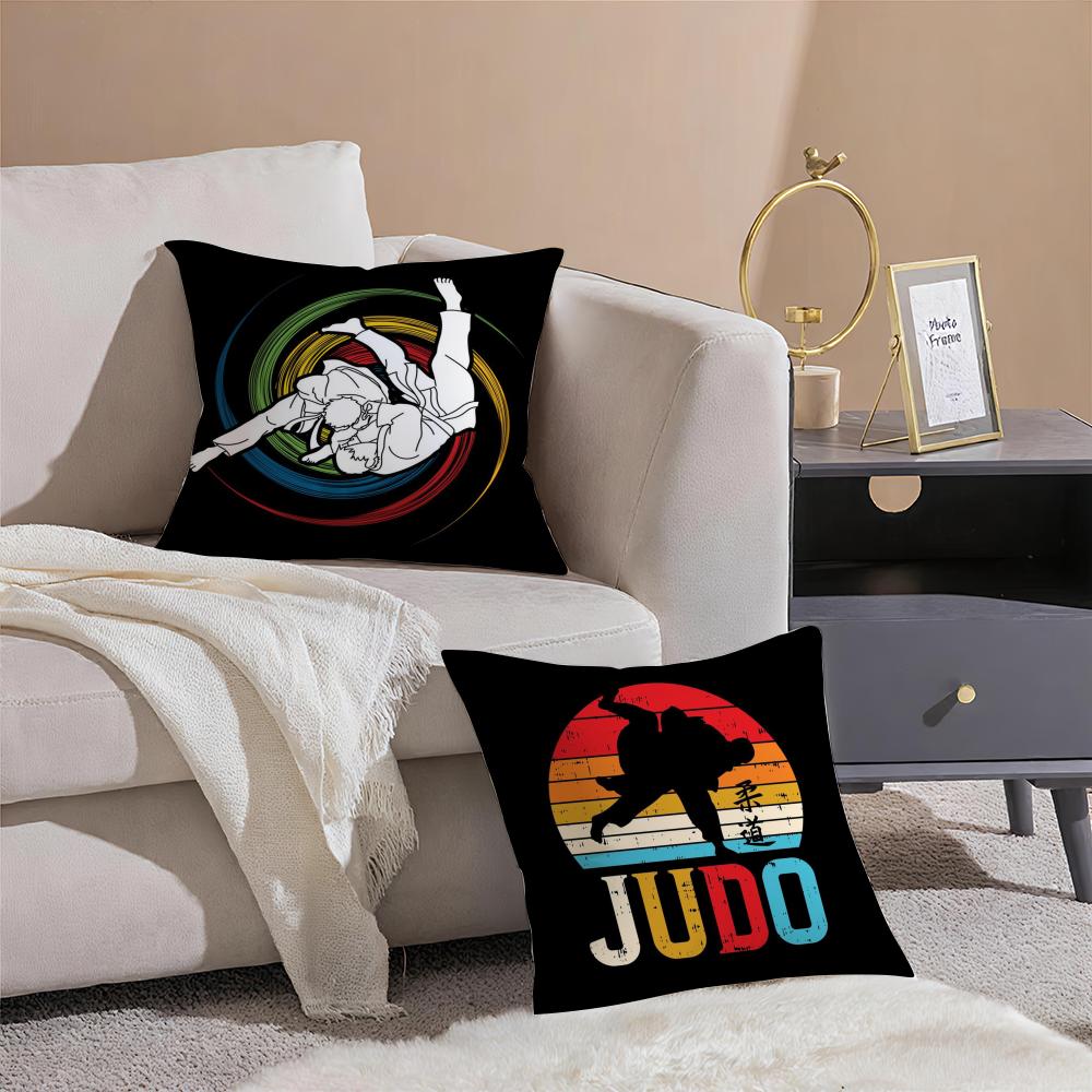 Sport J-Judo Cushion Cover Breathable Linen Pillowcase Summer Odorless Eco-Friendly Invisible Zipper Washable