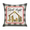 New Home Christmas Pillow Linen Black and White Checkered Cartoon Print Pillow Case Holiday Dress Up Cushion
