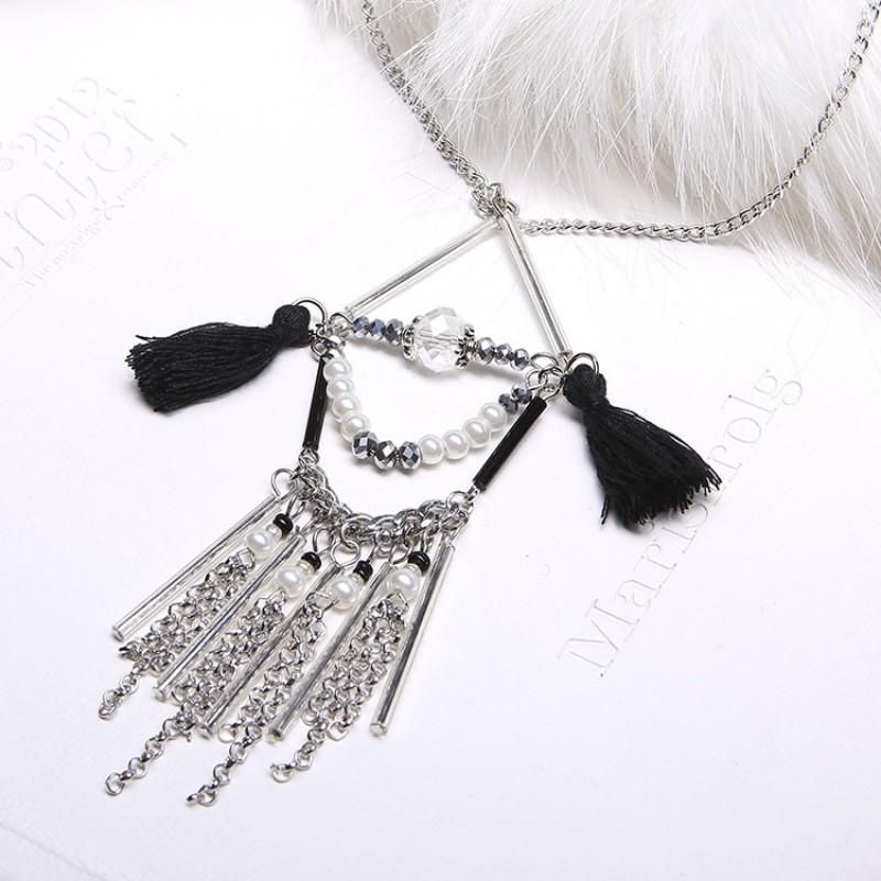 Bohemian Tassel Long Necklace Women Versatile Sweater Chain Jewelry