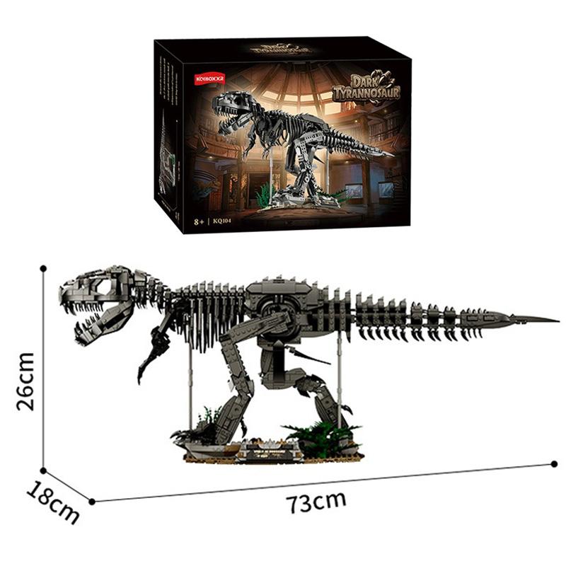 1876PCS Dark Tyrannosaurus Rex Skeleton Building
