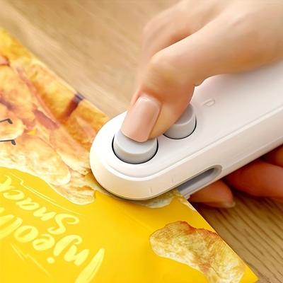 Mini SnacksBag Sealer, Rechargeable 2 In 1 Bag Heat Sealer with Cutter for Chip, Plastic Bag Re-sealer Keep Food Fresh