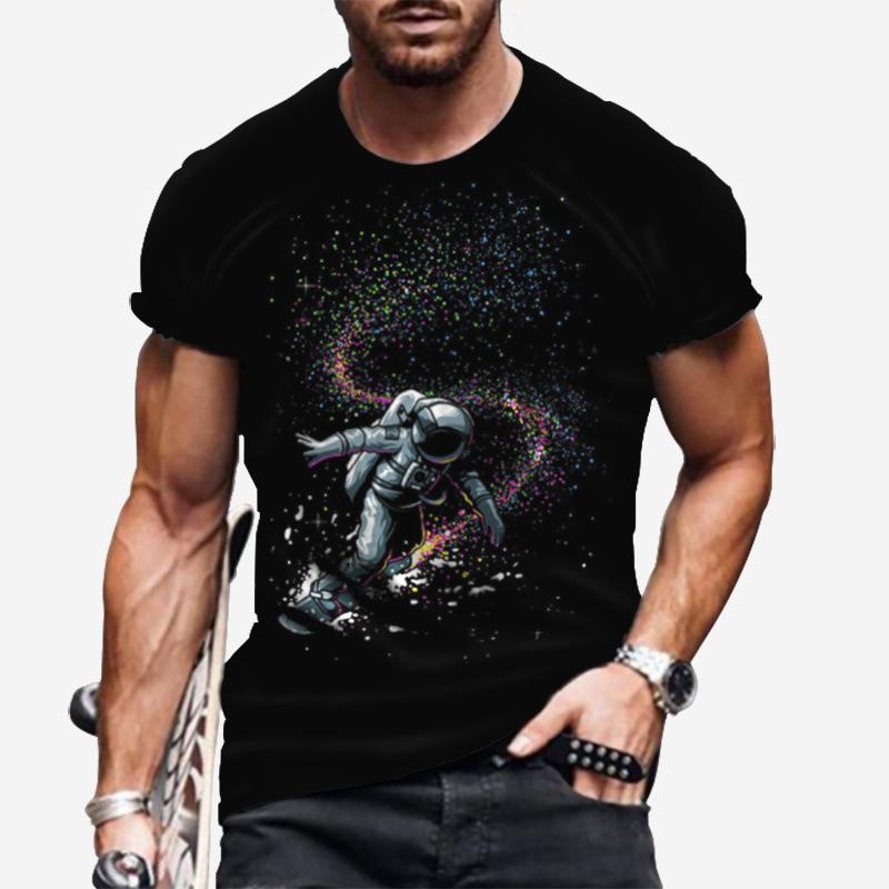 

НовинкаЛетоКреативная футболка для мужчинФутболка с короткими рукавами с 3D принтом денег Повседневный уличный топ Свободная футболка из полиэстера Футболка большого размера 6XL