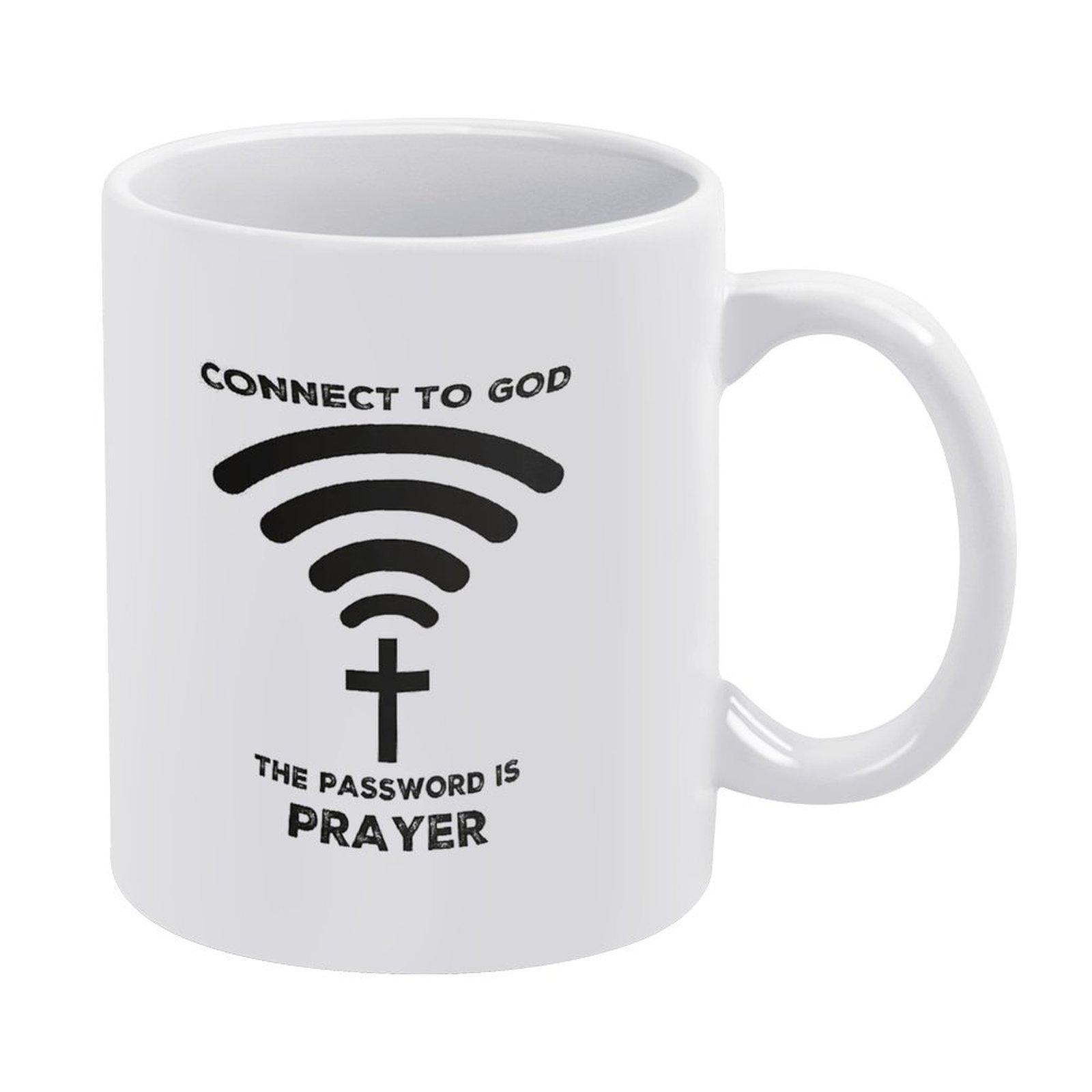 

1pc 11oz white mug, double-sided printed, playful minimal design, dishwasher safe, durable ceramic, perfect for hot drinks