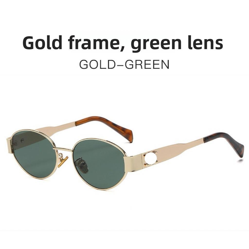 Retro Cat Eye Sunglasses With Gold Frame And Green Lenses For Summer Beach And Party Looks Gold Green
