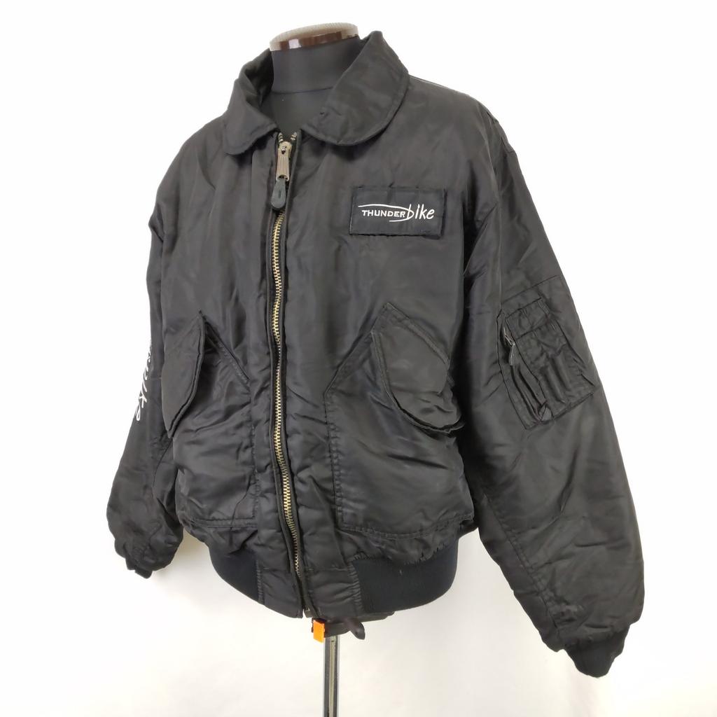 THUNDERBIKE Nylon-Fahrerjacke Herren ML Schwarz Motorrad MA-1 Oberbekleidung(GEBRAUCHT)
