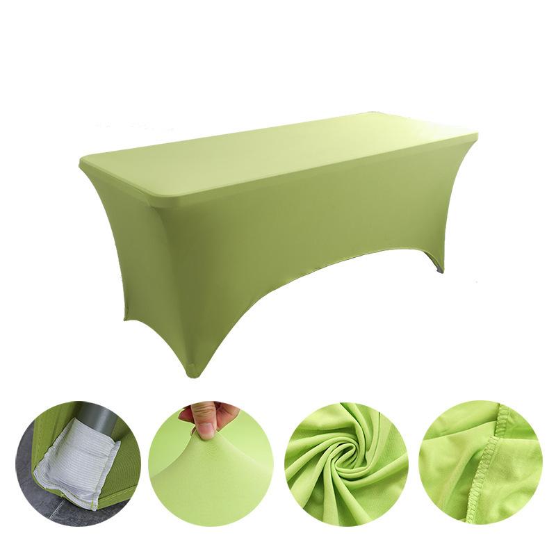 High-End Hotel Restaurant Wedding Exhibition Bar Cover Solid Color Thickened Square Tablecloth Elastic Table Cover