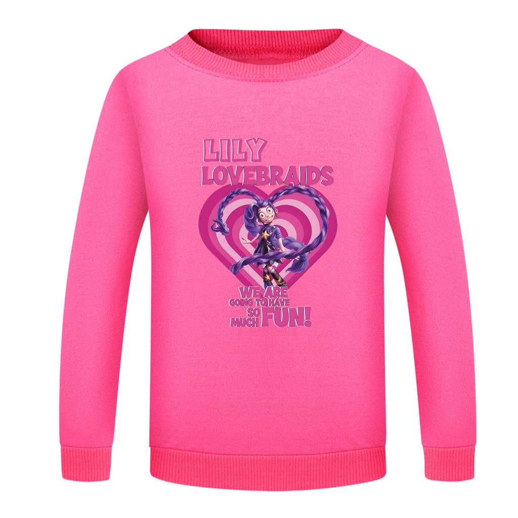 5580 Kids Girls Lily Lovebraids Printed Long Sleeves Sweatshirt