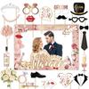 Wedding Party Supplies Paper Photo Booth Props and Frame Set Funny Backdrop Decorations for Wedding Fun and Photography