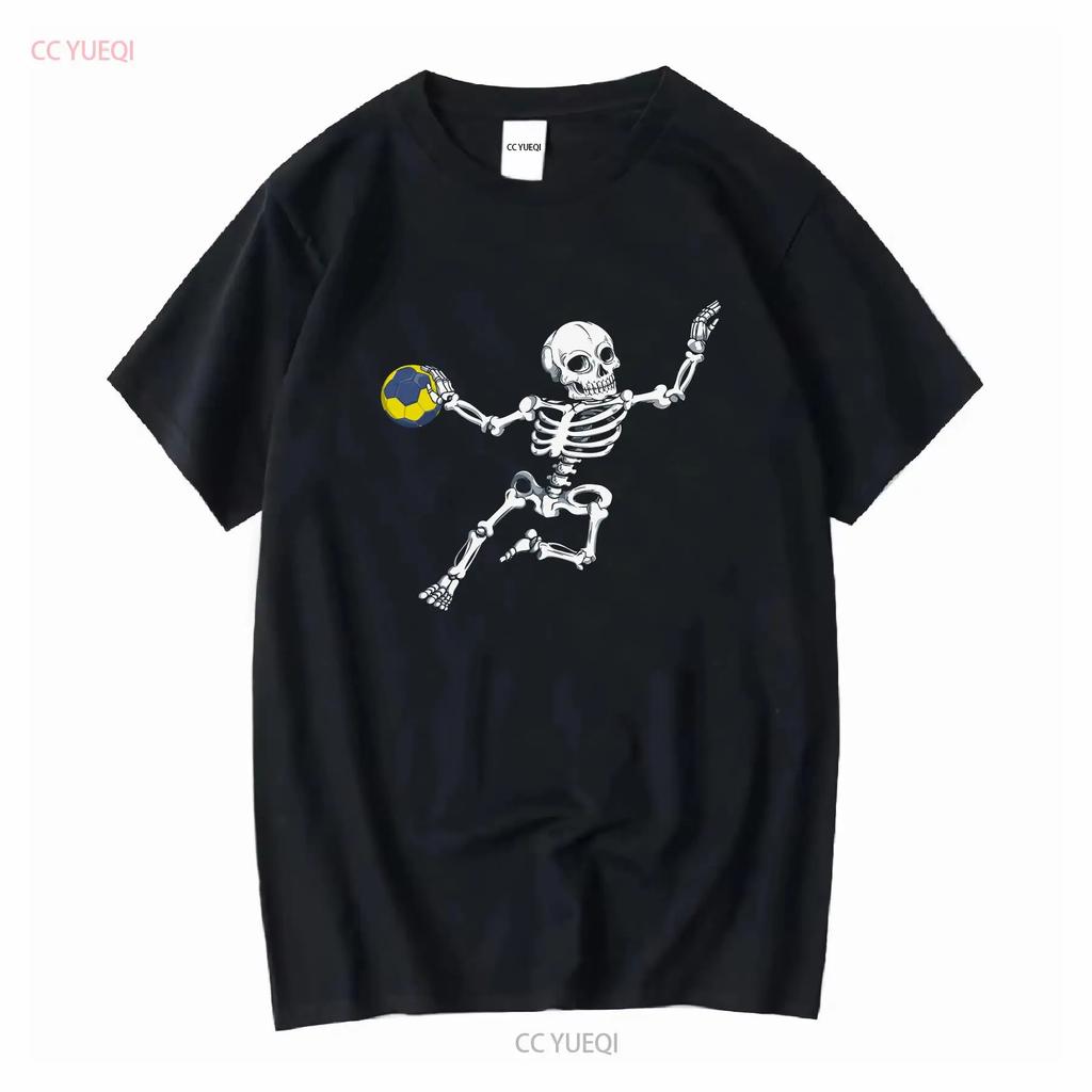 Skeleton Handball T Shirt Halloween S 4XL long or short sleeves vintage Washed Unisex homme Casual fashion Versatile Soft