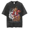 Japanese Anime One Piece Retro Washed Tshirt Men and Women Summer Harajuku YK Clothing Round Neck Short Sleeved Tshirt Unisex
