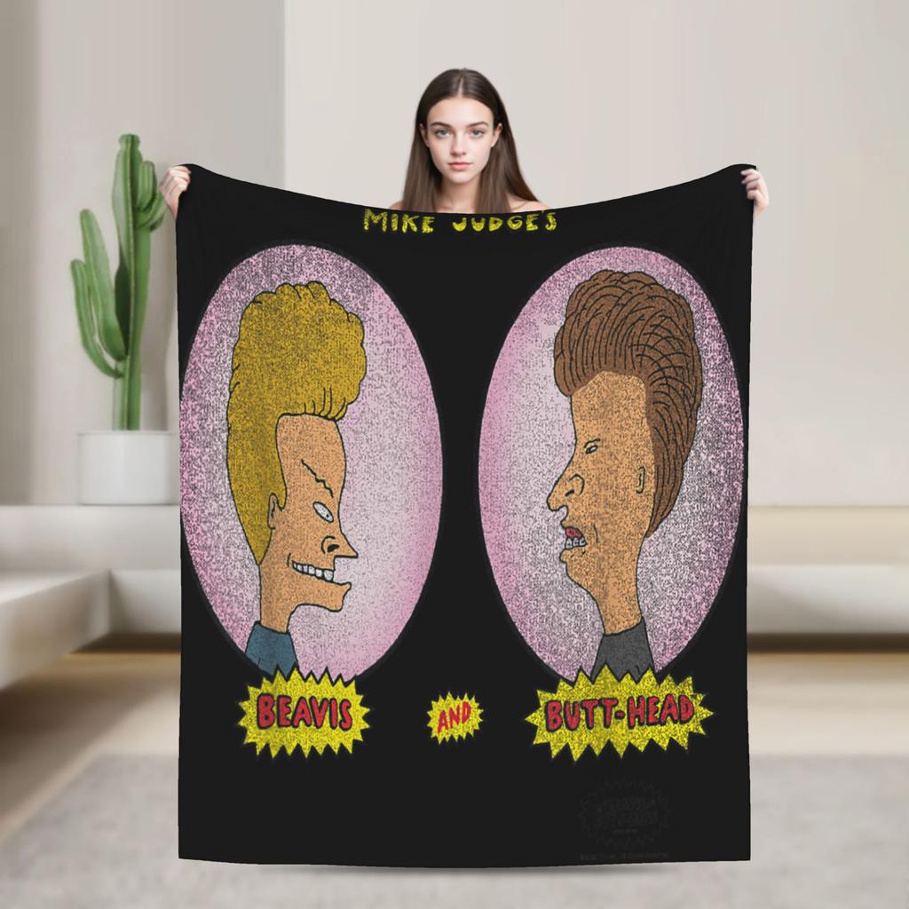 Beavis a Butt-Head Smějící se deka Pikniková flanelová přehozová deka Pro domácí dekoraci Teplý design Kvalitní přehoz Nápad na dárek