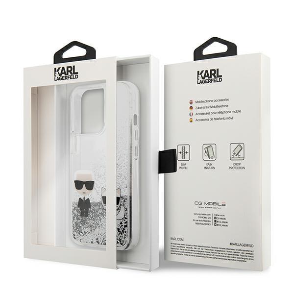 Karl Lagerfeld Klhcp13Xgkcs 13 Pro Max6,7 Srebrny/Silver Hardcase Liquid Glitter Karl&Choupette
