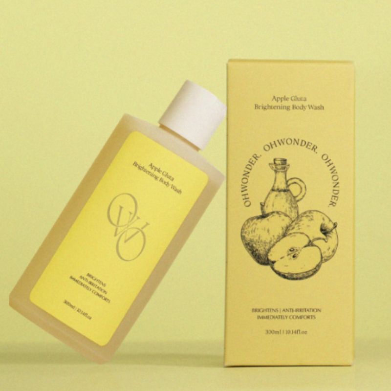 OHWONDER Apple Vinegar Apple Gluta Exfoliating Brightening Body Care 3 Set Body Wash 300ml + Serum 160ml + Tonic 160ml