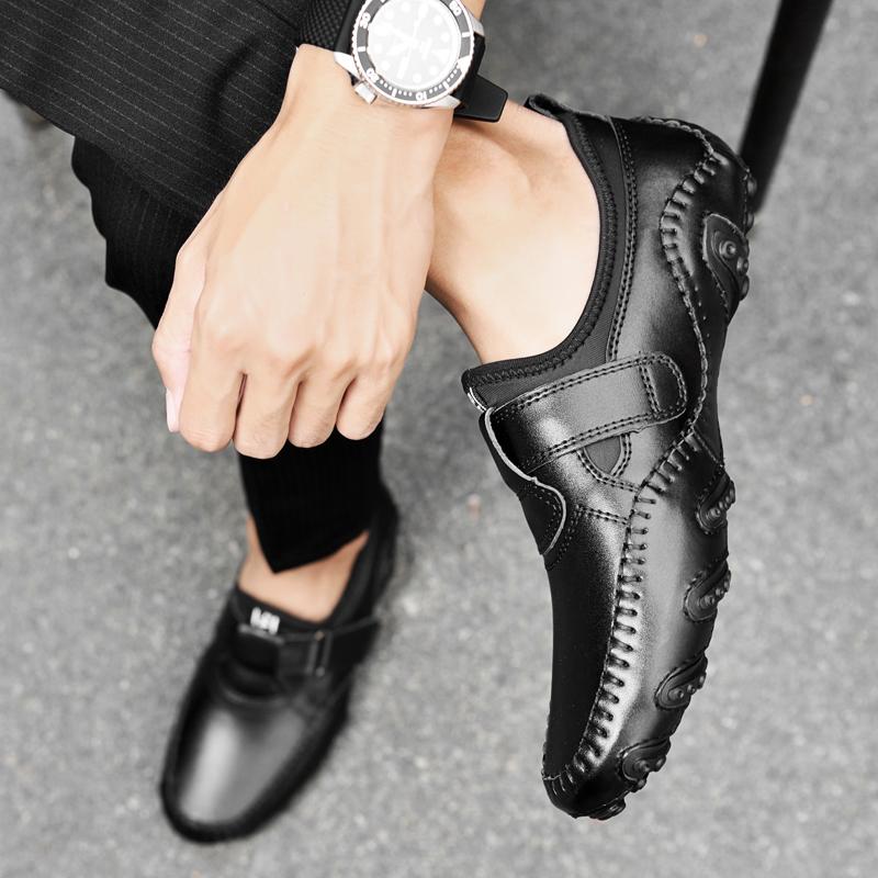 Fashion Fashionable New Men Outdoor Breathable Anti Slip Driving Shoes Hand Sewn Men Spring Comfortable Soft Soled Lightweight Bean Shoe