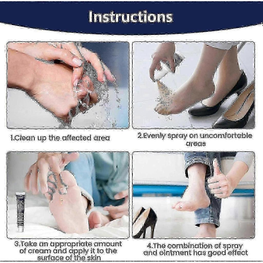 2025 Athlete Foot Care Set - Cream and Spray Combo for Strong Odor & Itch Relief, Long-Lasting Freshness, Unisex Foot Care Products