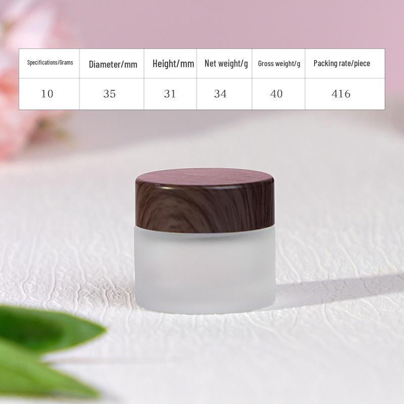 Travel Size Cosmetic Cream Bottle with Wood Grain Lid for Skincare and Makeup Remover