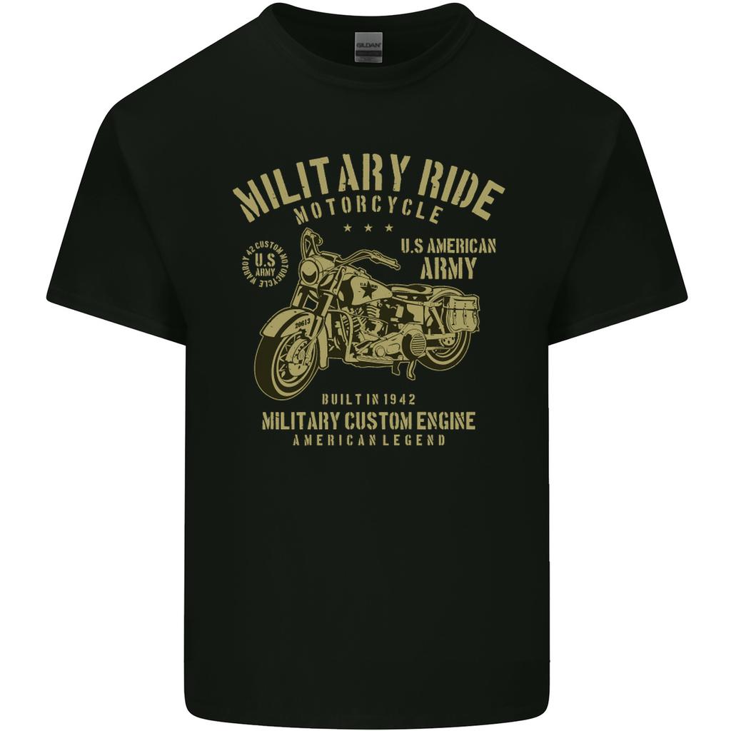 Military Motorcycle Army Motorbike Biker Unisexs Light Cotton TShirt