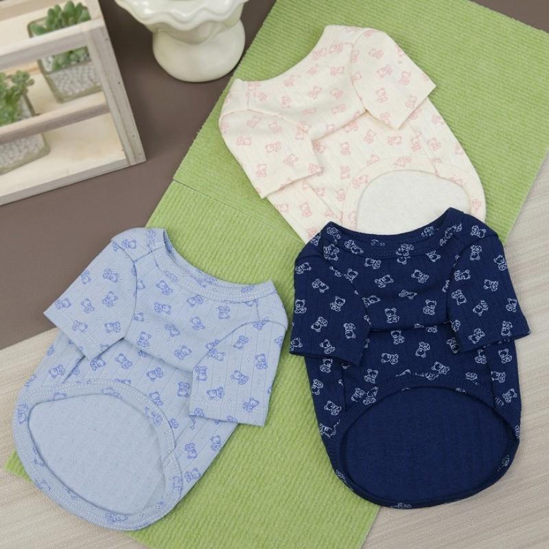 Dog Shirt Bear Print Autumn Sweater Fashion Cute Soft Warm Pet Clothes for Small Dogs Cats Puppies Knit Top