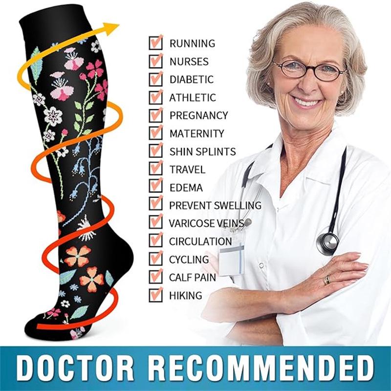 6-teiliges grenzüberschreitendes Kompressionssocken-Set: Überknie-, Yoga- & Wadensocken