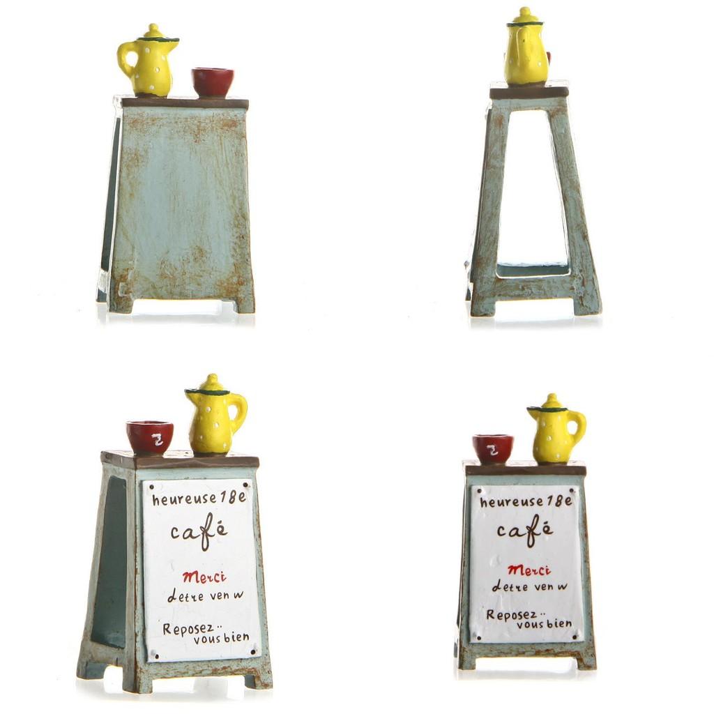 Creative Teapot Cup Billboard Mini Model Ornament For Micro Landscape Prop Decor