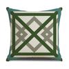 Light Luxury Green Linen Sofa Pillow Dark Green Geometric Pattern Pillow Bedside Cushion Cushion Pillow Cover