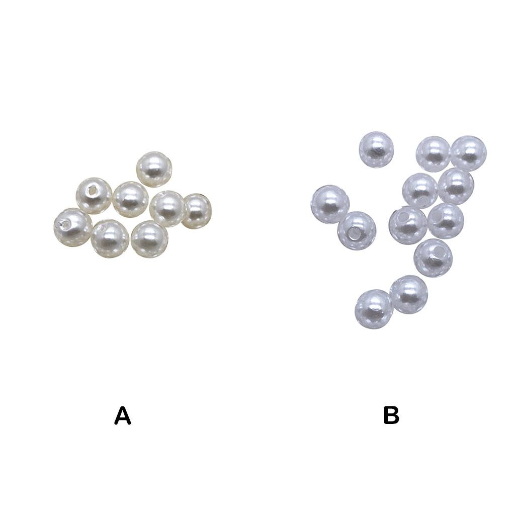 50Pcs Artificial Pearl Round Durable Imitation Pearls Loose White Beads Necklace Garment Costume Materials DIY