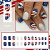 24 Pieces Independence Day Press on Nail Short Square False Nail Full Cover Acrylic Nail Stick On Nail for Women