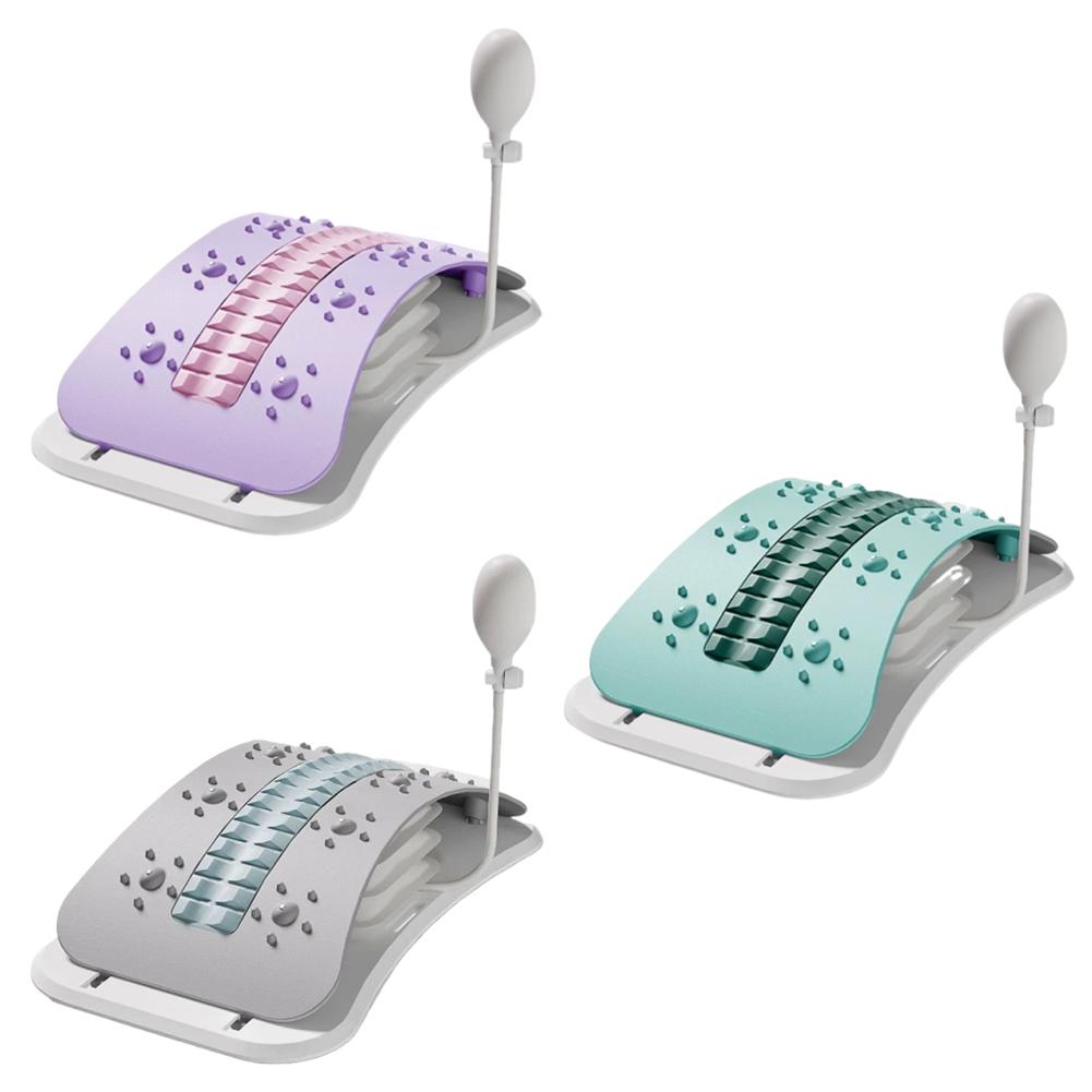 Adjustable Back Massager Lumbar Support Lumbar Support Board Inflatable Regulated Spine Decompressor for Lower Back Pain Relief