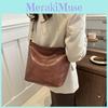 2024 New Simple Casual Bucket Bag Unique Aesthetic Fashion Shoulder Bag Retro Commuter Large Capacity Bag Women Black