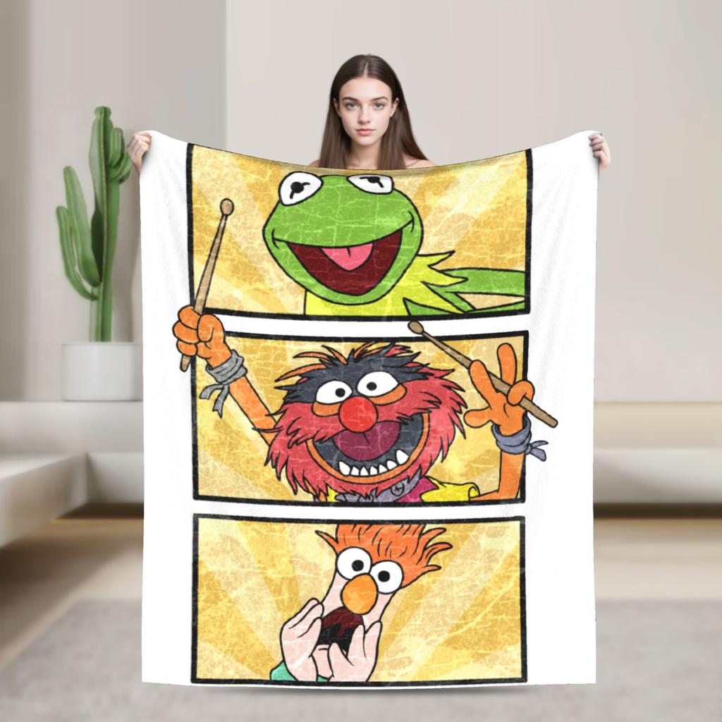 The Muppet Christmas Carol 20th Anniversary Muppet Show Flannel Blanket Novelty Throw Blankets for Home 150*125cm Bedspread