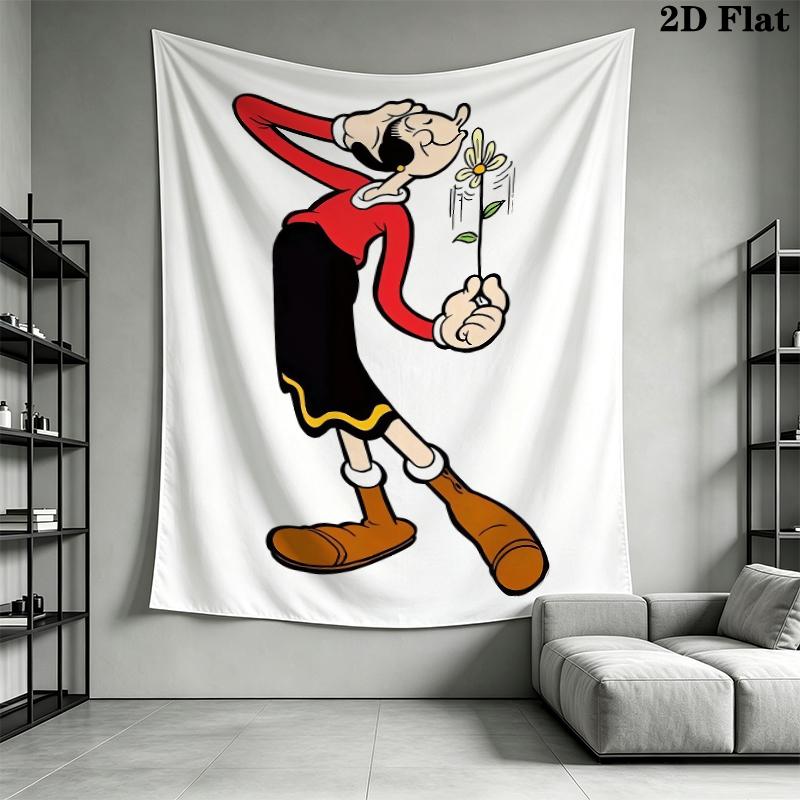 Popeye Wall Tapestry Aesthetic Wall Hanging Printed Fabric Blanket Decorative Tapestries for Bedroom Living Room Home Decor