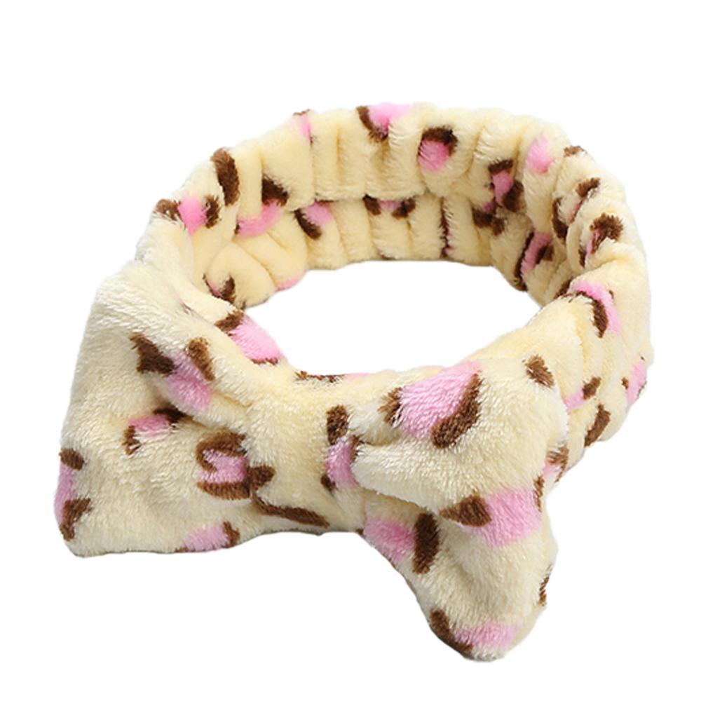 1pcs Spa Headband with  Bow for Women, Facial Makeup Headbands, Soft Coral Wool Headbands for Showering, Face Washing, Hair Acce