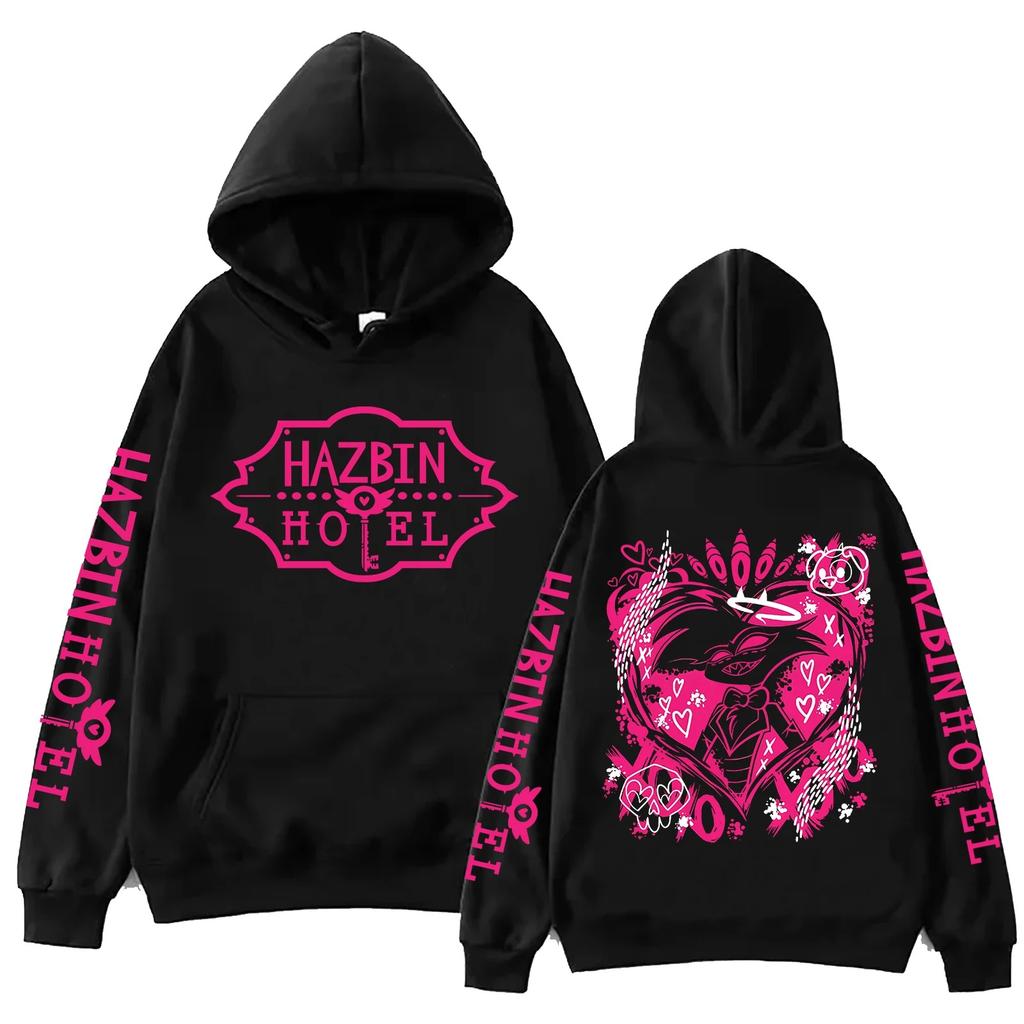 Anime Hazbin Hotel Angel Dust Print Hoodie Man Woman Harajuku Pullover Tops Sweatshirt  Fashion Sportwear