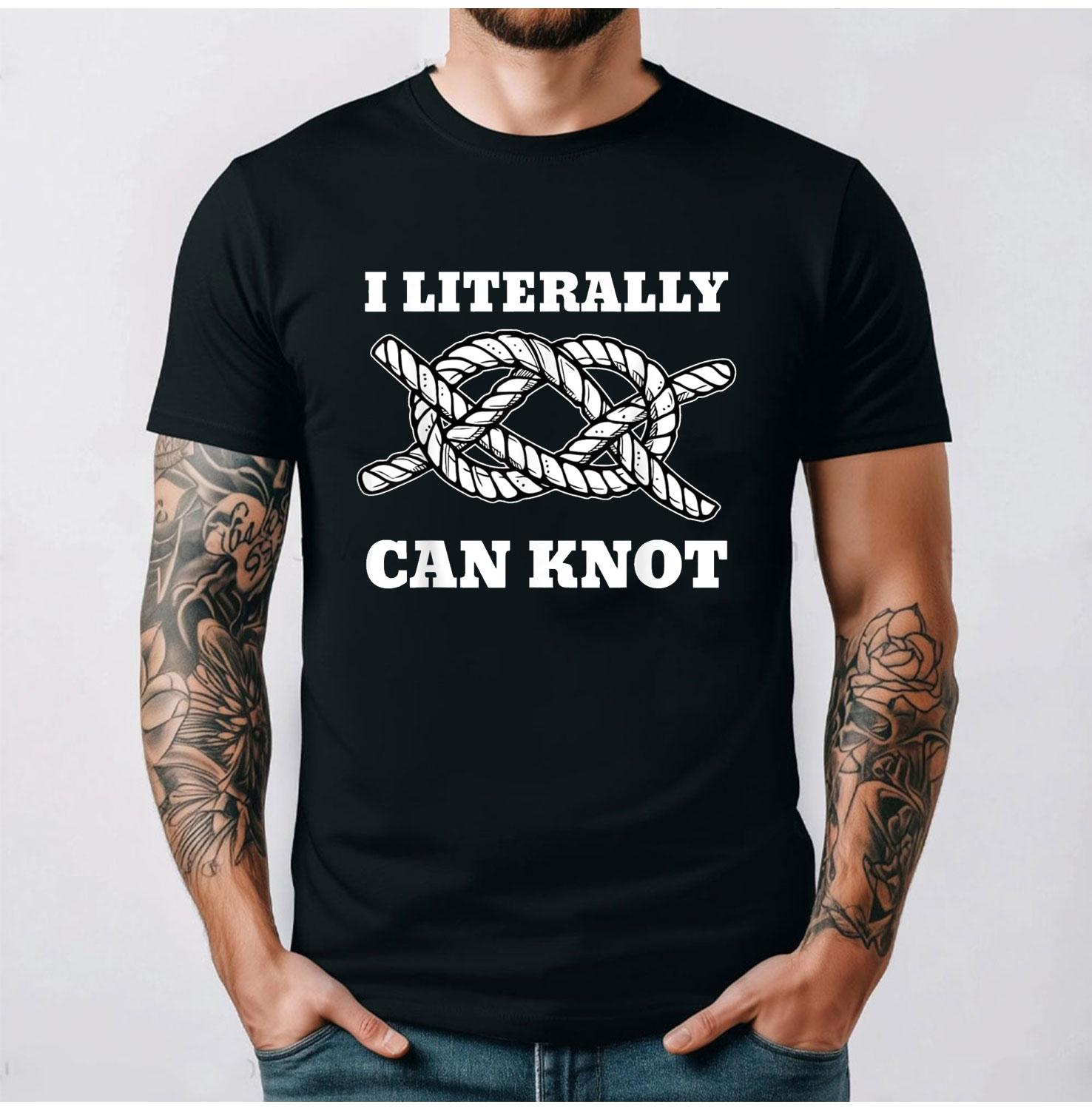 Hopfen I Literally Can Knot Funny Men T-shirt Mens Graphic Tshirts Printed T-shirt Tops Vintage Classic Fashion Cotton Shirt S разноцветный