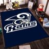 Los Angeles Rams Logo Design Rug Non-slip Rug Suitable for Living Room and Bedroom Sofas.