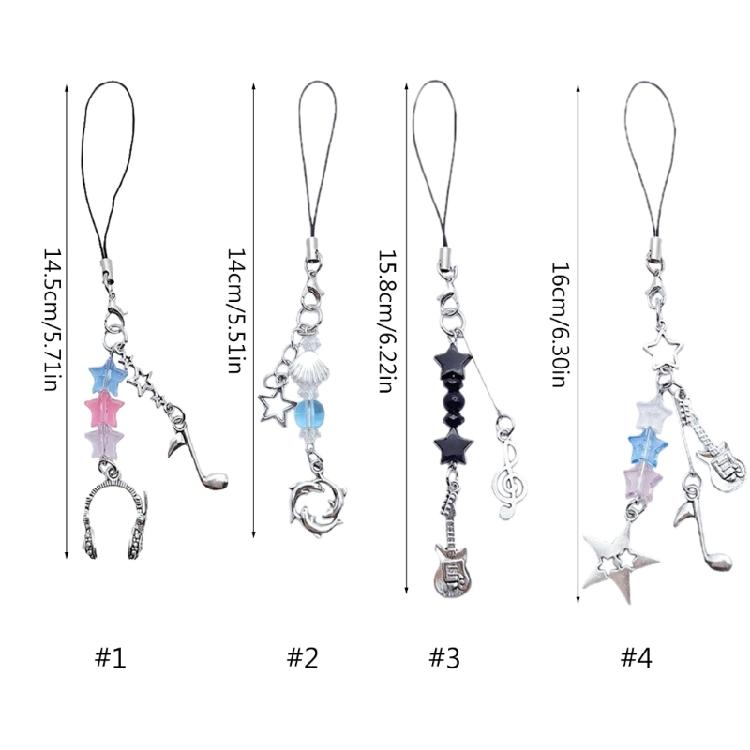 Sweet Cool Earphone Notes Star Guitar Hanging Pendant Phone Strap Bag Decoration