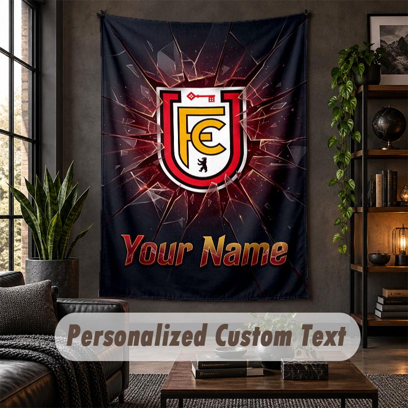 Personalized Wall Tapestry,Union Berlin FC Custom Text, Soft Fabric Wall Art For Indoor Decoration