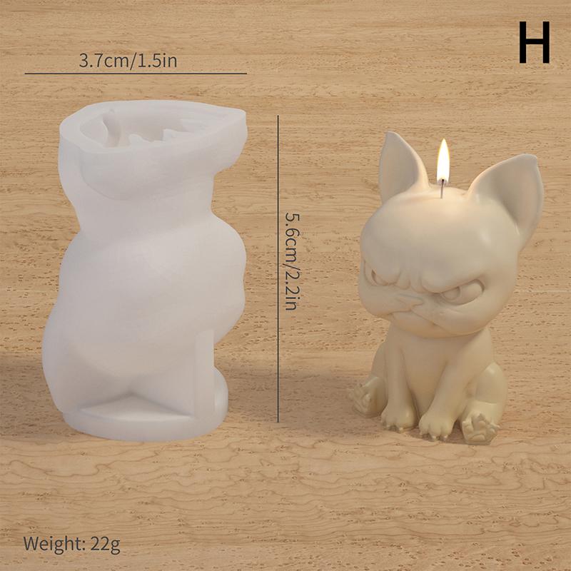 Lovely 3D Animal Candle Silicone Mold Pet Dog Diy Aromatherapy Plaster Candle Resin Mold Soap Craft Casting Mold Home Decor