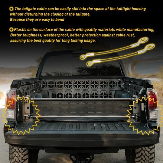 Tailgate Set Cable For 2005-2015 Toyota Tacoma 125 inches Left and Right Side
