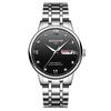 Top Brand New Fashionable Men's Steel Band Double Calendar Watch Diamond-encrusted Waterproof Luminous Roman Numerals Student Large Dial Watch